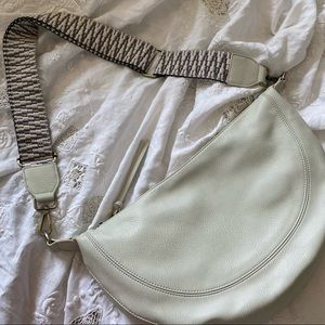 Anthropologie “Urban Originals” Luna Slouchy Crossbody Bag; Beige/Crescent Shape